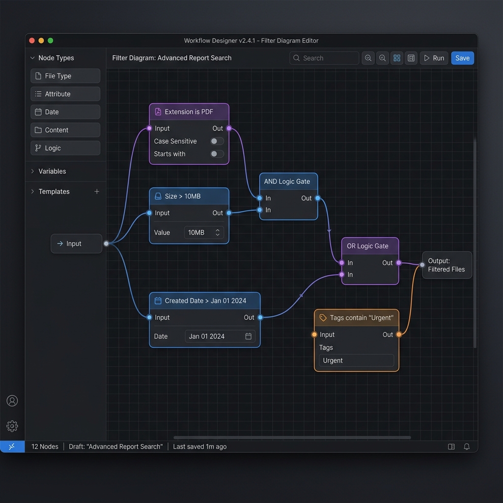 Visual filter diagram editor in Magic Bulk Renamer