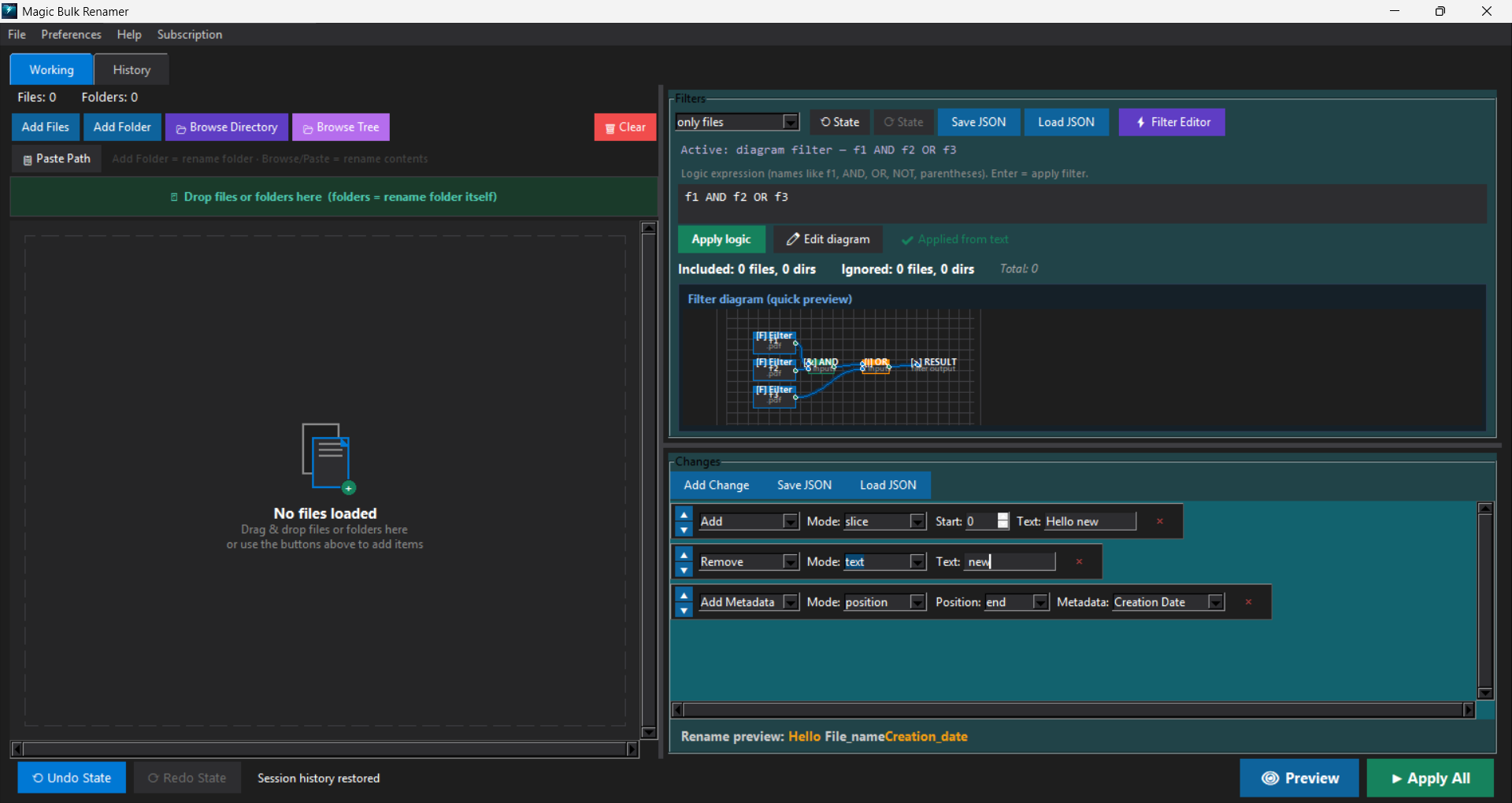 Magic Bulk Renamer app interface
