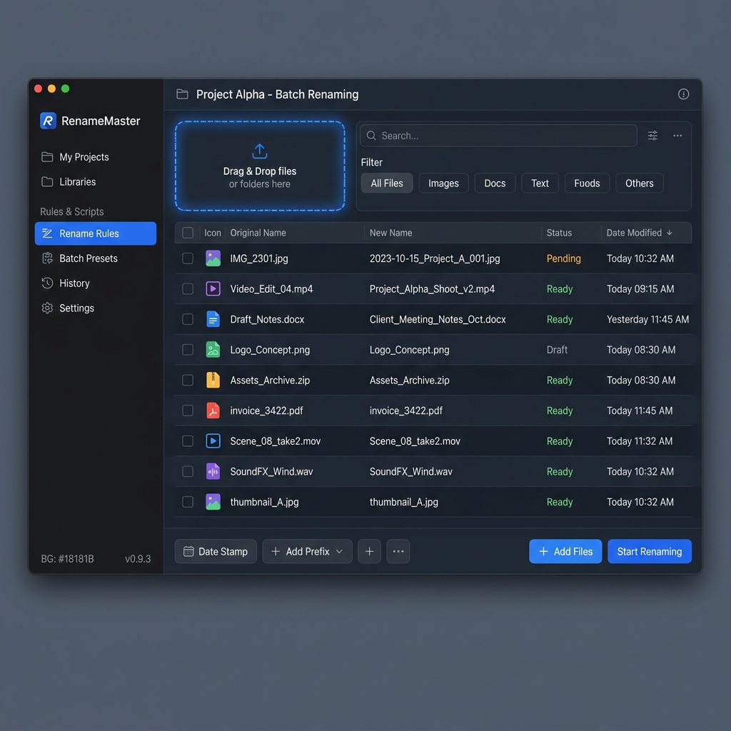 Step 1: Import files into Magic Bulk Renamer